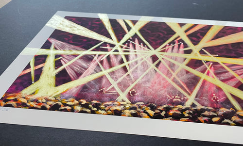 HAND EMBELLISHED CK5 Magenta & Gold (11.75X16.5)